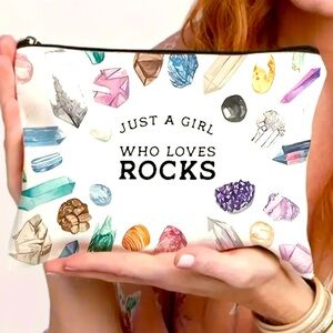 Rock Pattern Design - Lightweight, Foldable, Zippered Casual Cosmetic Case NWT